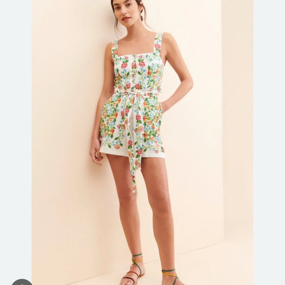 FARM Rio Colorful Floral Romper Size L - Picture 2 of 3
